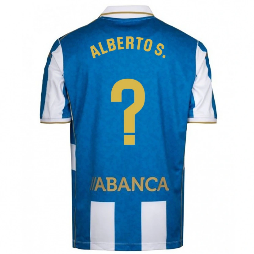 Danxen Hombre Camiseta Alberto Sánchez #0 Blanco Azul 1ª Equipación 2025/26 La Camisa