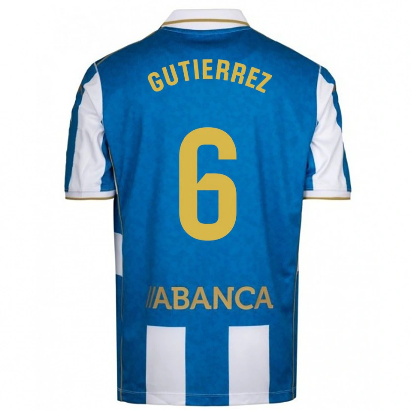 Danxen Hombre Camiseta Paula Gutiérrez #6 Blanco Azul 1ª Equipación 2025/26 La Camisa