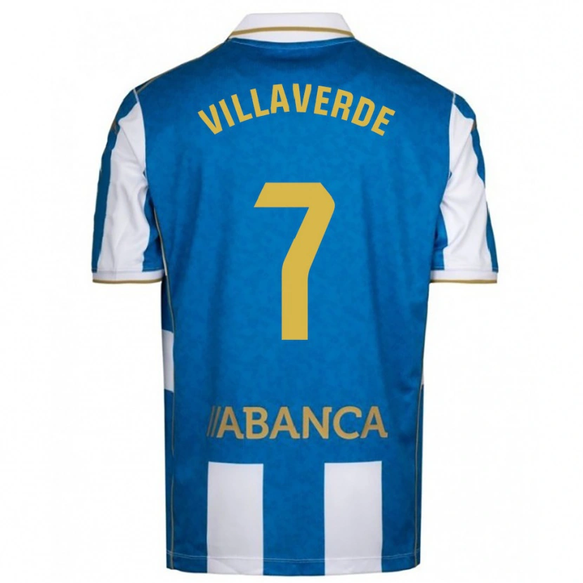 Danxen Hombre Camiseta Hugo Villaverde #7 Blanco Azul 1ª Equipación 2025/26 La Camisa