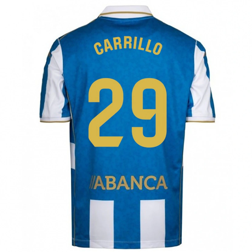 Danxen Hombre Camiseta Noé Carrillo #29 Blanco Azul 1ª Equipación 2025/26 La Camisa