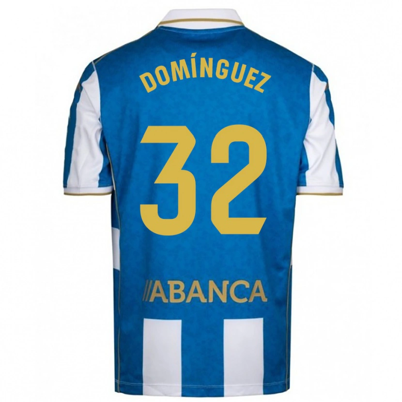 Danxen Hombre Camiseta David Domínguez #32 Blanco Azul 1ª Equipación 2025/26 La Camisa