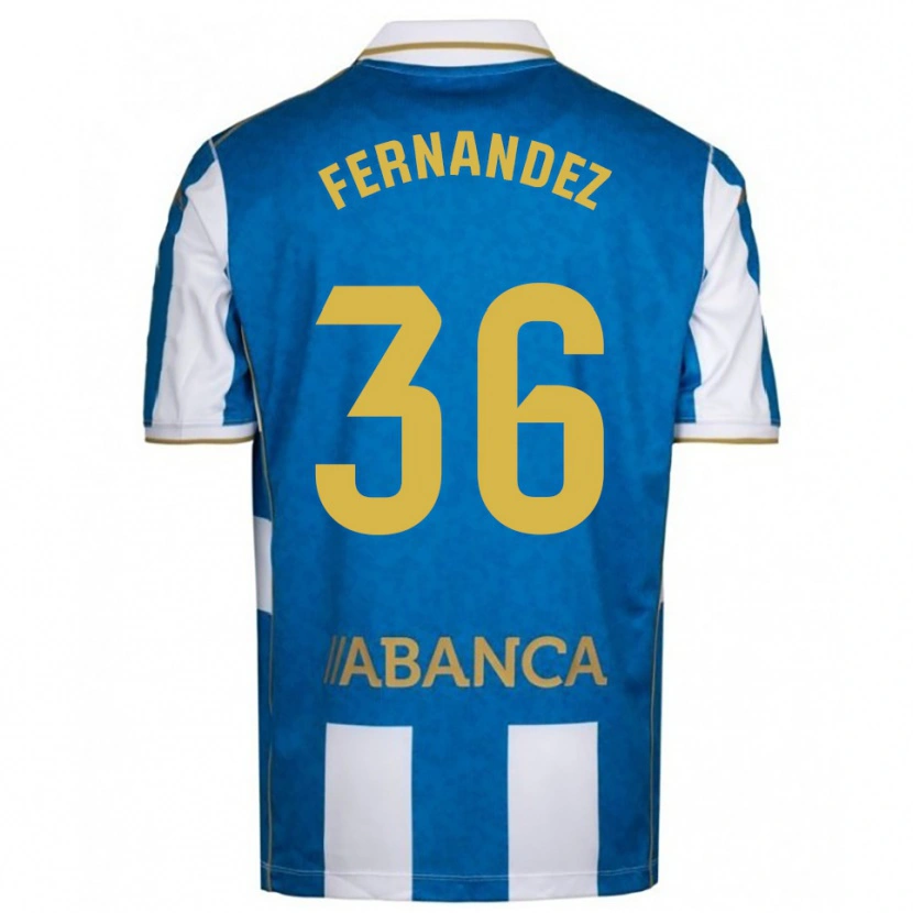 Danxen Hombre Camiseta Rubén Fernández #36 Blanco Azul 1ª Equipación 2025/26 La Camisa