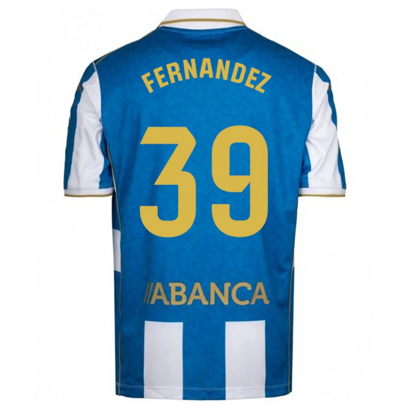 Danxen Hombre Camiseta David Fernández #39 Blanco Azul 1ª Equipación 2025/26 La Camisa
