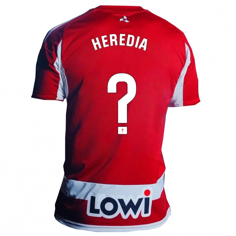 Danxen Hombre Camiseta Adri Heredia #0 Rojo Blanco 1ª Equipación 2025/26 La Camisa