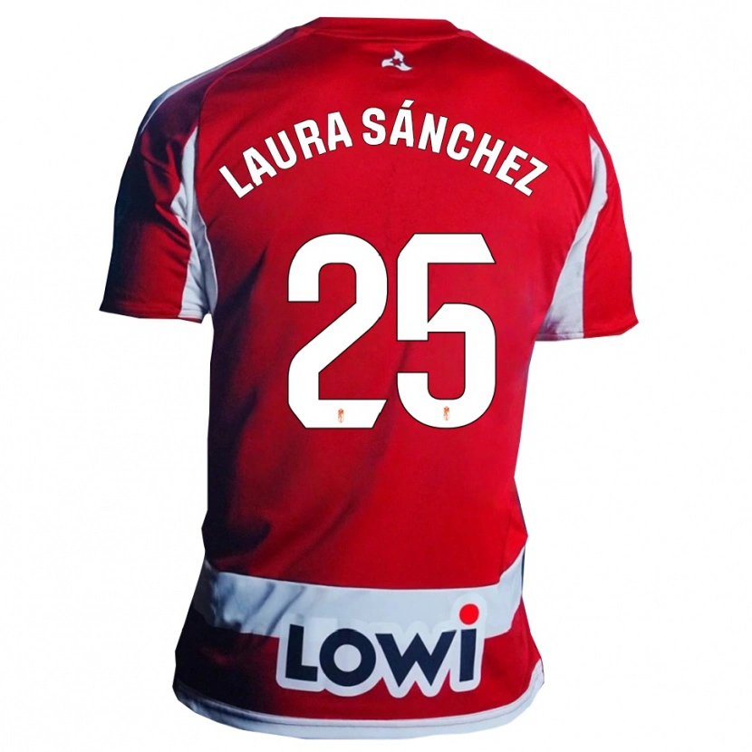 Danxen Hombre Camiseta Laura Sánchez Comuñas #25 Rojo Blanco 1ª Equipación 2025/26 La Camisa