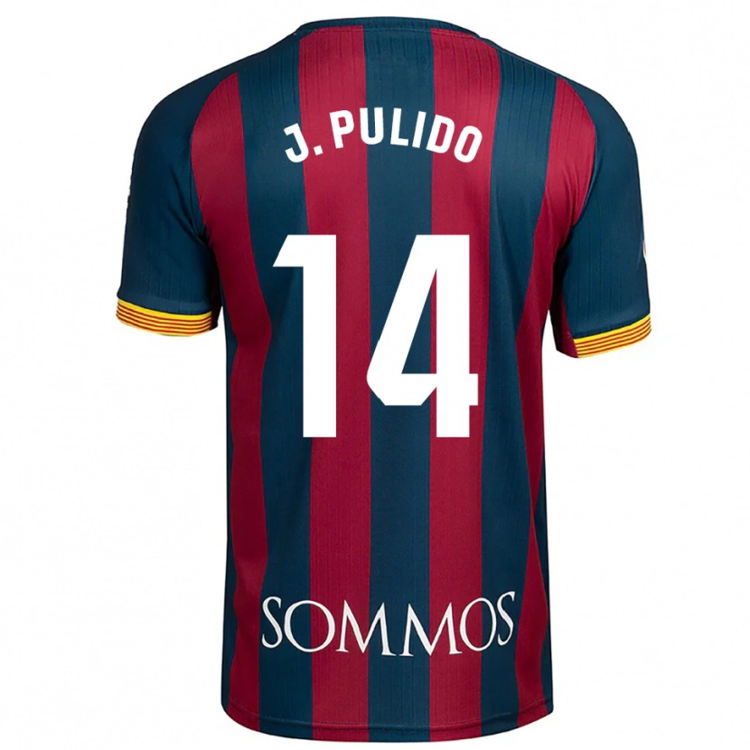 Danxen Hombre Camiseta Jorge Pulido #14 Azul Marino Rojo 1ª Equipación 2025/26 La Camisa