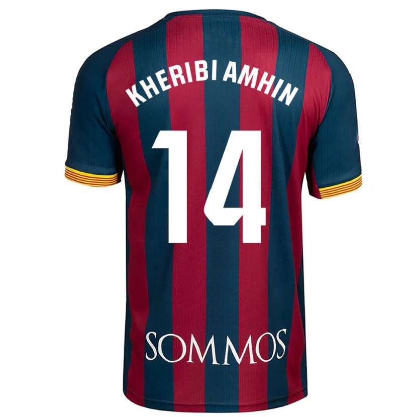 Danxen Hombre Camiseta Nabil Kheribi Amhin #14 Azul Marino Rojo 1ª Equipación 2025/26 La Camisa