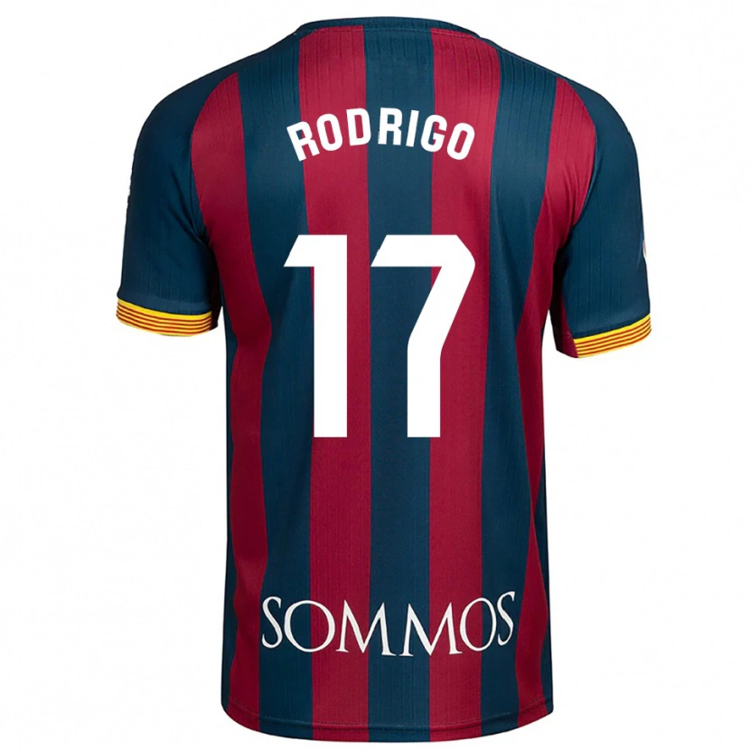 Danxen Hombre Camiseta Aron Rodrigo #17 Azul Marino Rojo 1ª Equipación 2025/26 La Camisa