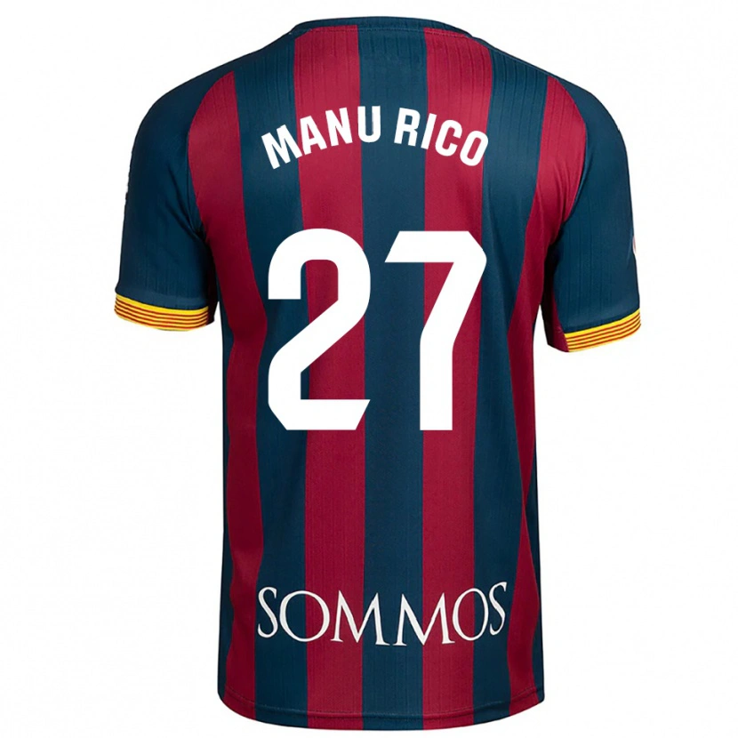 Danxen Hombre Camiseta Manu Rico #27 Azul Marino Rojo 1ª Equipación 2025/26 La Camisa