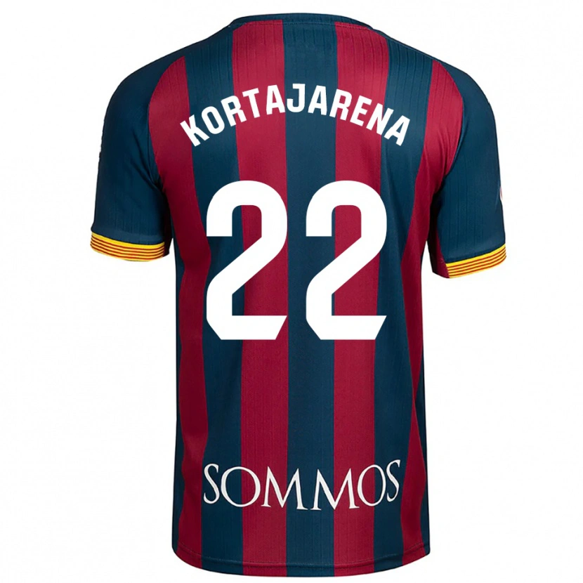 Danxen Hombre Camiseta Iker Kortajarena #22 Azul Marino Rojo 1ª Equipación 2025/26 La Camisa