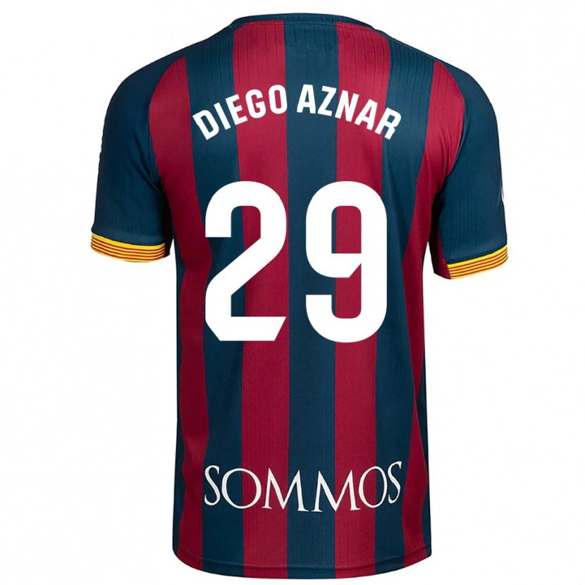 Danxen Hombre Camiseta Diego Aznar #29 Azul Marino Rojo 1ª Equipación 2025/26 La Camisa
