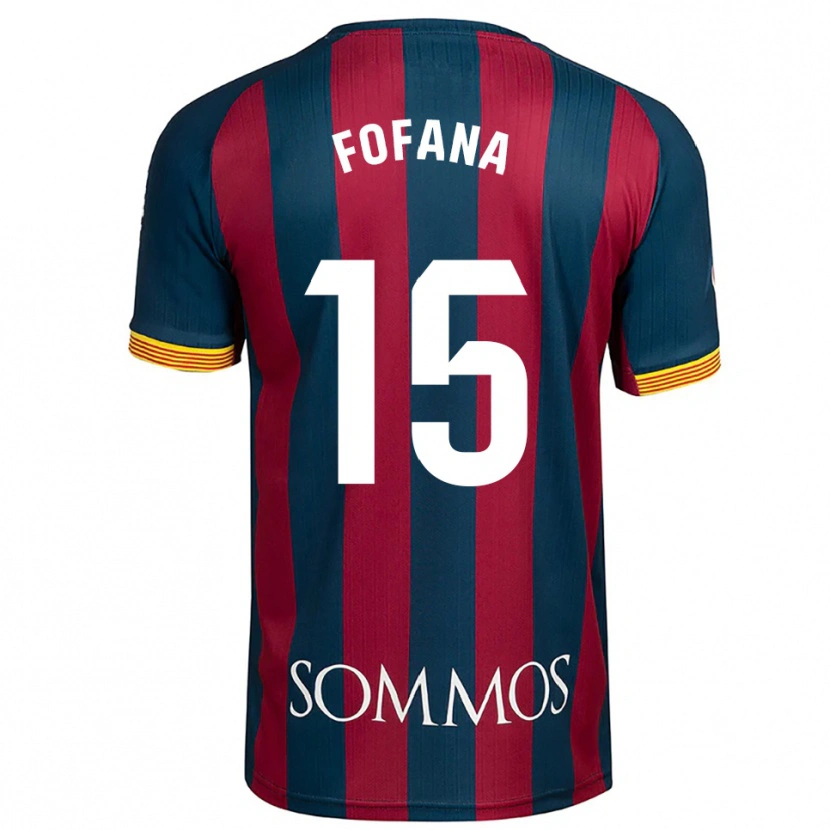 Danxen Hombre Camiseta Fadia Fofana #15 Azul Marino Rojo 1ª Equipación 2025/26 La Camisa