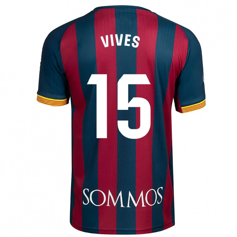 Danxen Hombre Camiseta Helena Vives #15 Azul Marino Rojo 1ª Equipación 2025/26 La Camisa