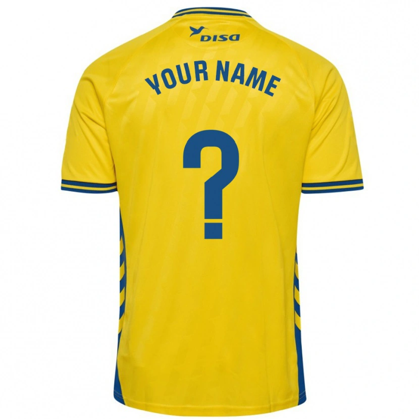 Danxen Hombre Camiseta Su Nombre #0 Amarillo Azul 1ª Equipación 2025/26 La Camisa