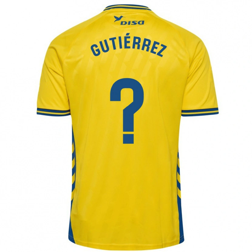Danxen Hombre Camiseta Marco Gutiérrez #0 Amarillo Azul 1ª Equipación 2025/26 La Camisa