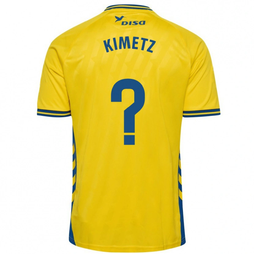 Danxen Hombre Camiseta Kimetz García #0 Amarillo Azul 1ª Equipación 2025/26 La Camisa