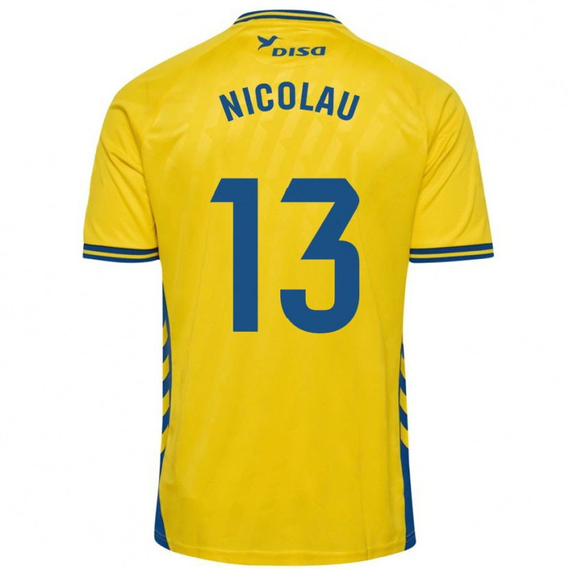 Danxen Hombre Camiseta Nacho Nicolau #13 Amarillo Azul 1ª Equipación 2025/26 La Camisa