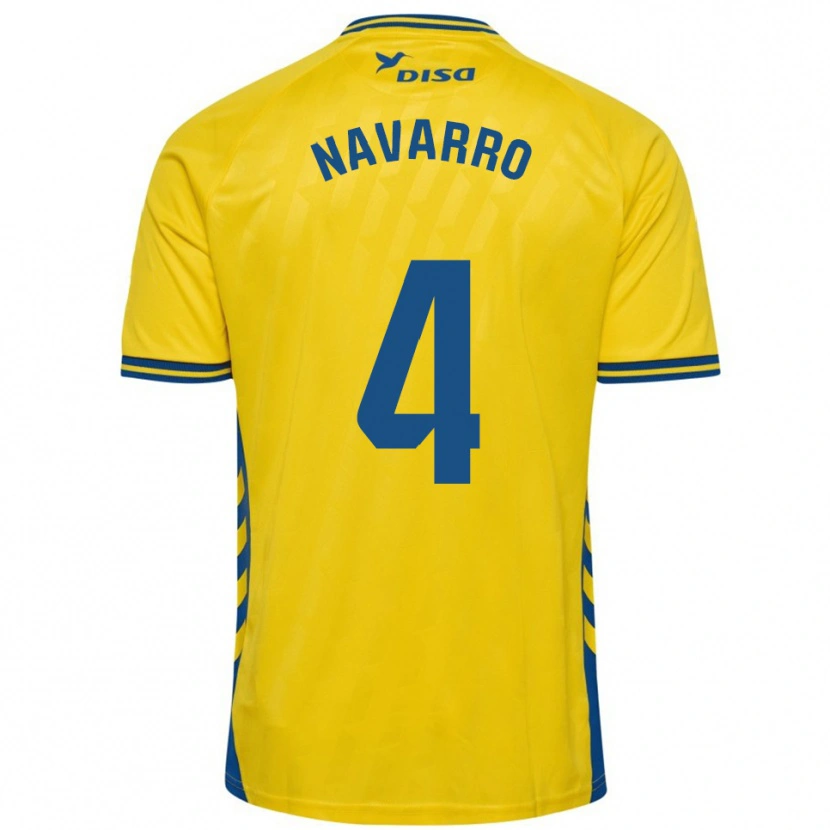 Danxen Hombre Camiseta Carlos Navarro #4 Amarillo Azul 1ª Equipación 2025/26 La Camisa