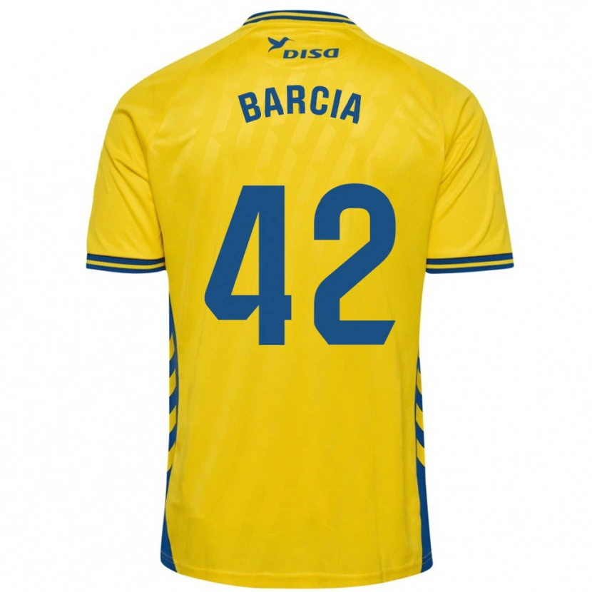 Danxen Hombre Camiseta Sergio Barcia #42 Amarillo Azul 1ª Equipación 2025/26 La Camisa