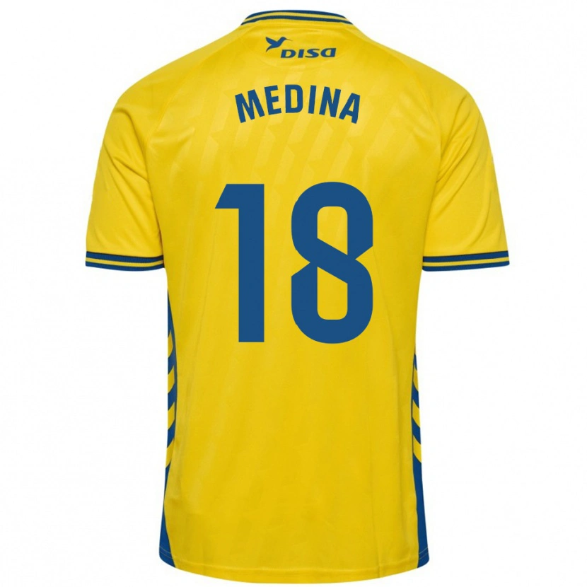 Danxen Hombre Camiseta Iván Medina #18 Amarillo Azul 1ª Equipación 2025/26 La Camisa