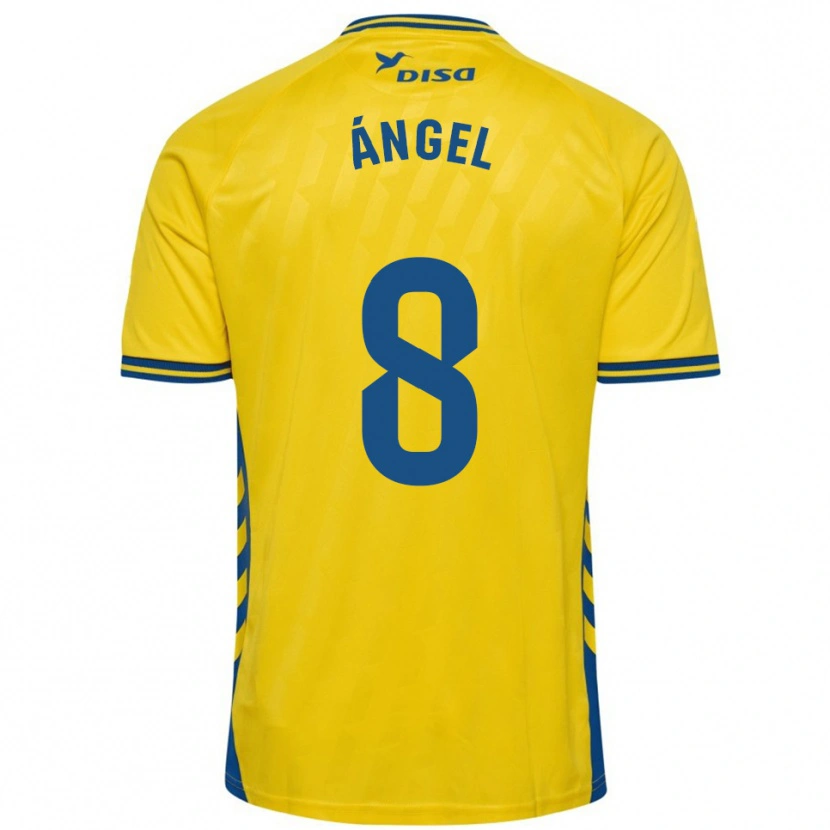 Danxen Hombre Camiseta José Ángel #8 Amarillo Azul 1ª Equipación 2025/26 La Camisa