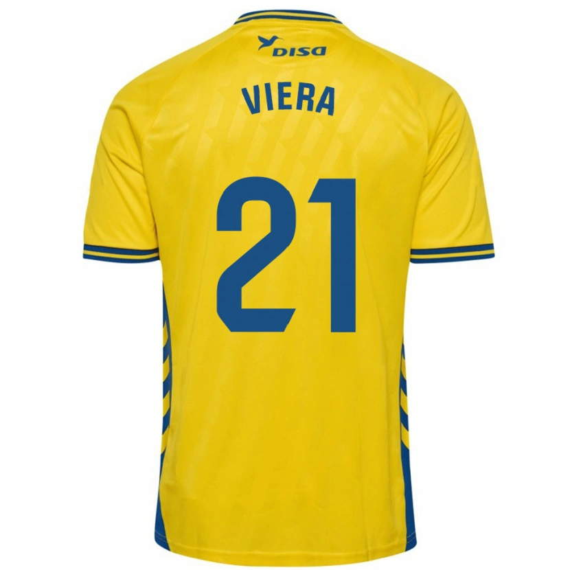 Danxen Hombre Camiseta Jonathan Viera #21 Amarillo Azul 1ª Equipación 2025/26 La Camisa