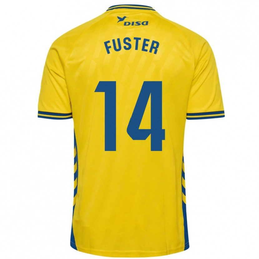 Danxen Hombre Camiseta Manu Fuster #14 Amarillo Azul 1ª Equipación 2025/26 La Camisa