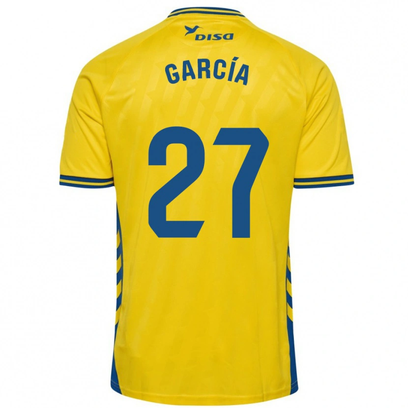 Danxen Hombre Camiseta Ale García #27 Amarillo Azul 1ª Equipación 2025/26 La Camisa