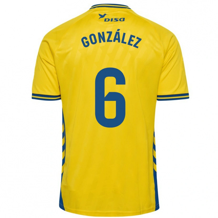 Danxen Hombre Camiseta Fabio González #6 Amarillo Azul 1ª Equipación 2025/26 La Camisa