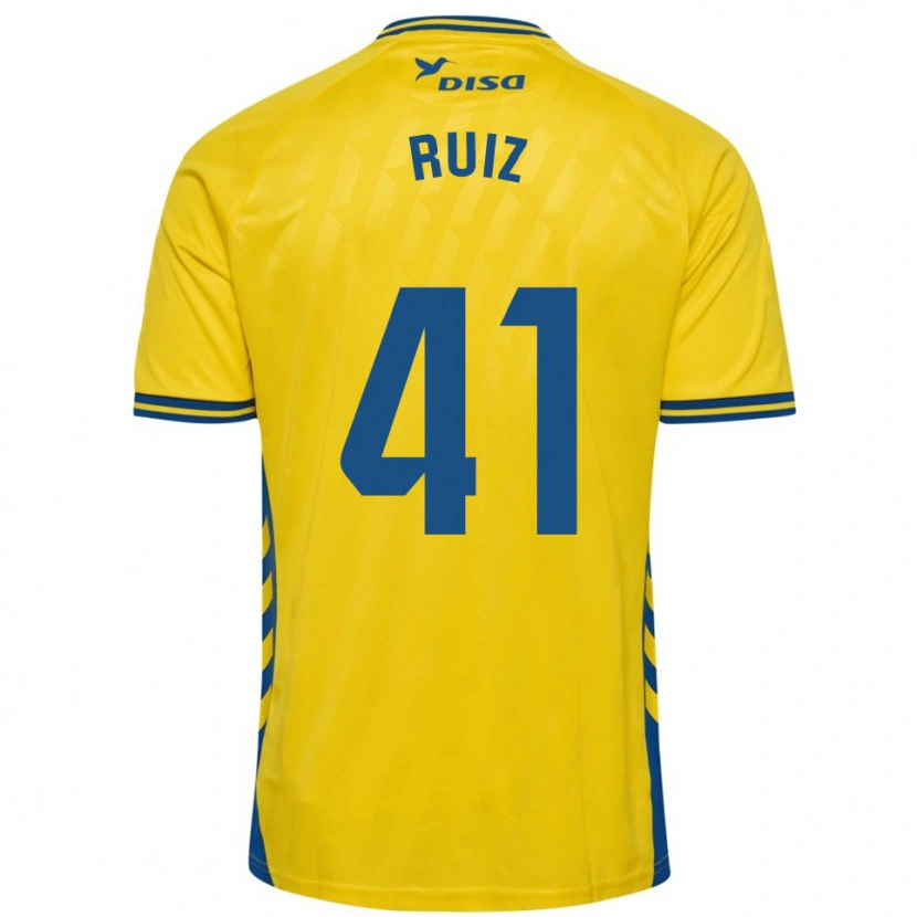 Danxen Hombre Camiseta Sergio Ruiz #41 Amarillo Azul 1ª Equipación 2025/26 La Camisa
