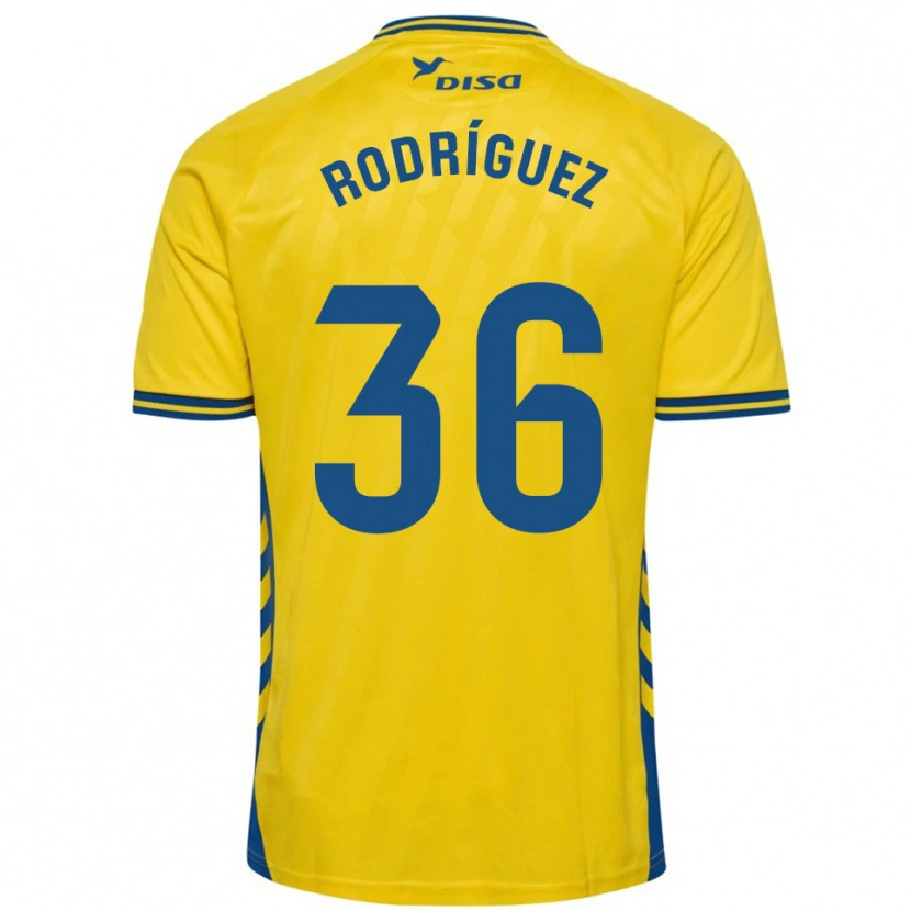 Danxen Hombre Camiseta Arturo Rodríguez #36 Amarillo Azul 1ª Equipación 2025/26 La Camisa
