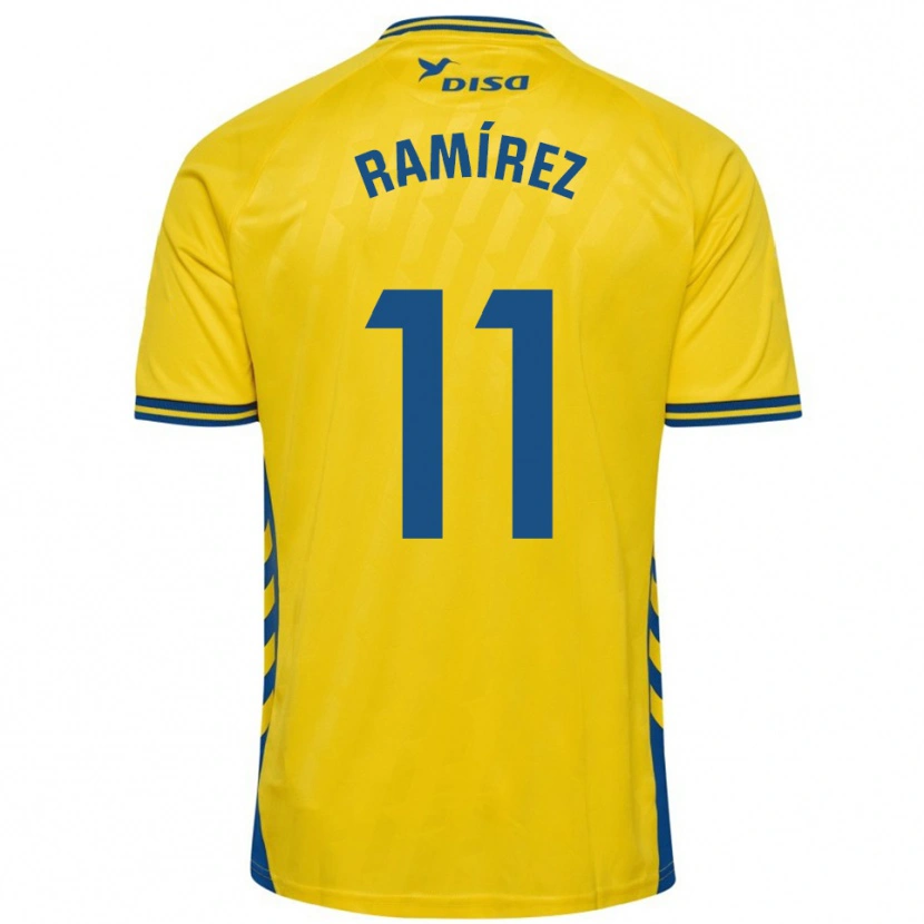 Danxen Hombre Camiseta Benito Ramírez #11 Amarillo Azul 1ª Equipación 2025/26 La Camisa