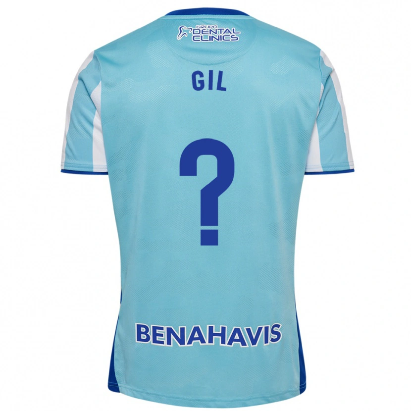 Danxen Hombre Camiseta José Gil #0 Celeste Blanco 1ª Equipación 2025/26 La Camisa