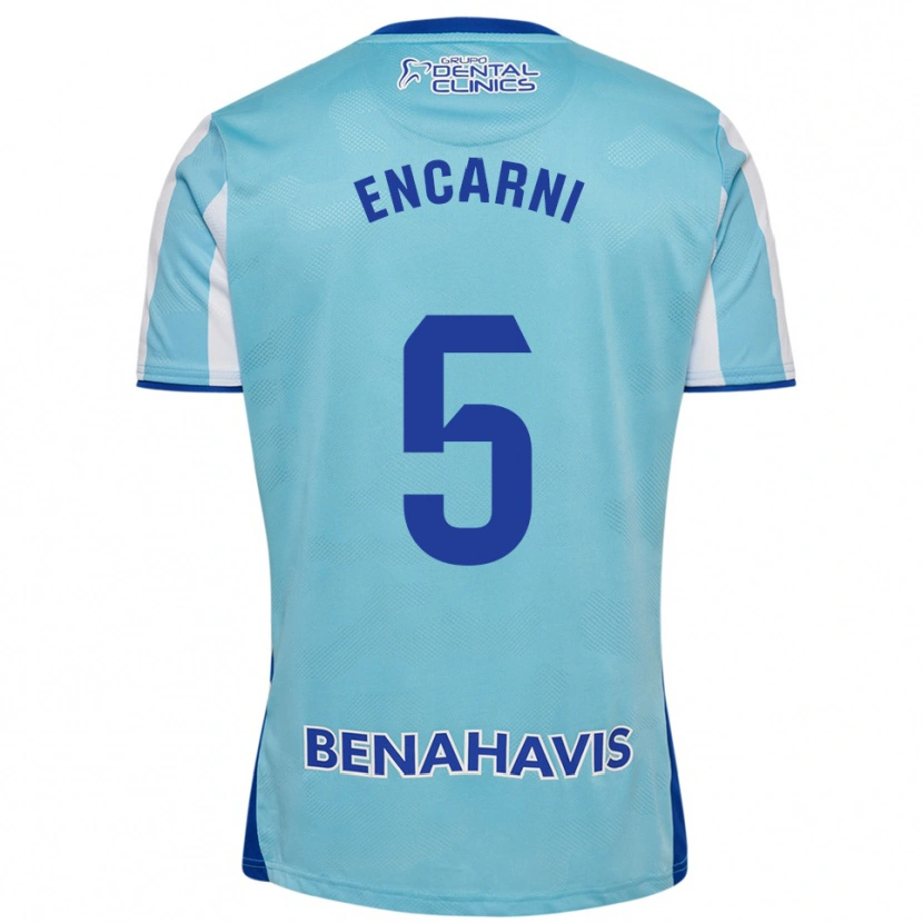 Danxen Hombre Camiseta Encarni Carneros #5 Celeste Blanco 1ª Equipación 2025/26 La Camisa