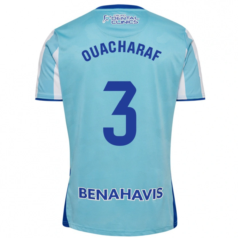 Danxen Hombre Camiseta Bilal Ouacharaf #3 Celeste Blanco 1ª Equipación 2025/26 La Camisa
