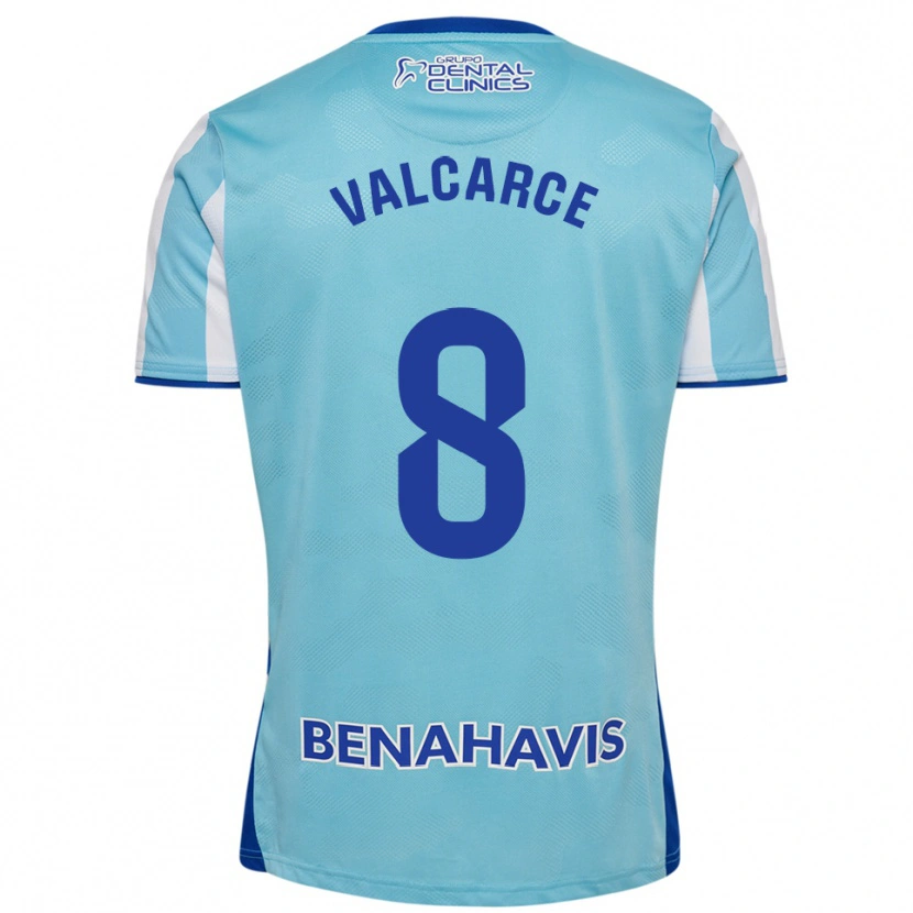 Danxen Hombre Camiseta Alejandro Valcarce #8 Celeste Blanco 1ª Equipación 2025/26 La Camisa