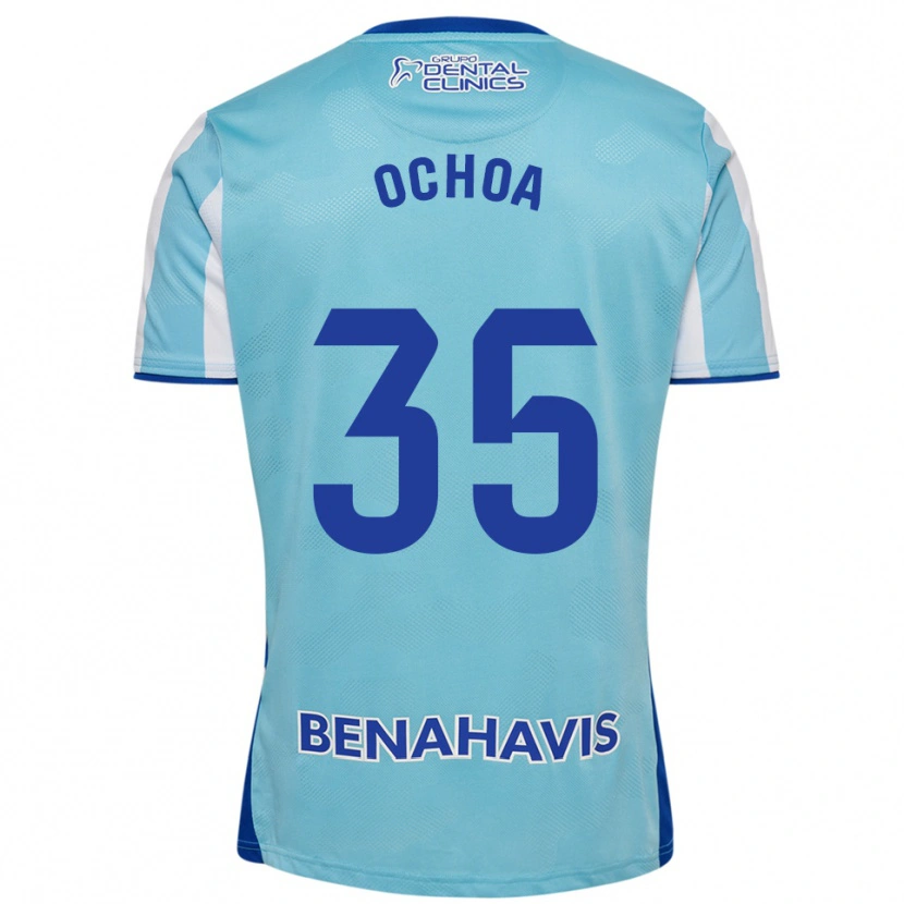 Danxen Hombre Camiseta Aarón Ochoa #35 Celeste Blanco 1ª Equipación 2025/26 La Camisa