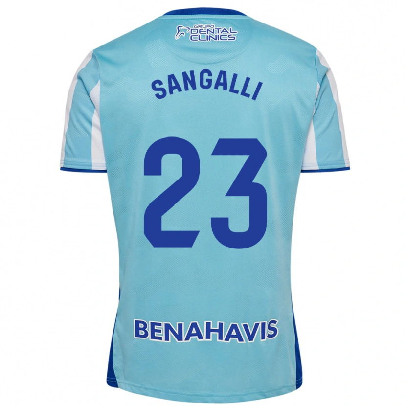 Danxen Hombre Camiseta Luca Sangalli #23 Celeste Blanco 1ª Equipación 2025/26 La Camisa