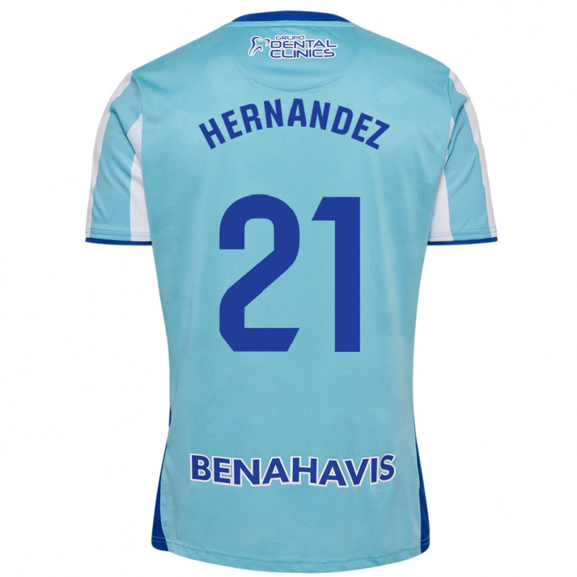 Danxen Hombre Camiseta Juan Hernández #21 Celeste Blanco 1ª Equipación 2025/26 La Camisa