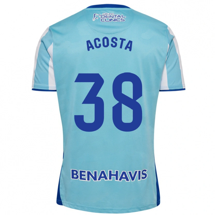 Danxen Hombre Camiseta Judith Acosta #38 Celeste Blanco 1ª Equipación 2025/26 La Camisa