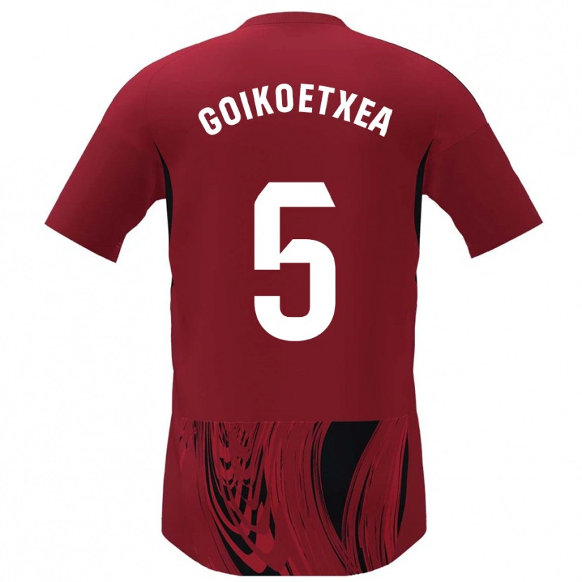 Danxen Hombre Camiseta Imanol Goikoetxea #5 Rojo Negro 1ª Equipación 2025/26 La Camisa