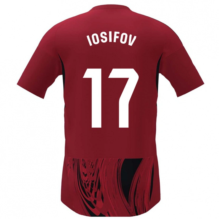 Danxen Hombre Camiseta Nikita Iosifov #17 Rojo Negro 1ª Equipación 2025/26 La Camisa