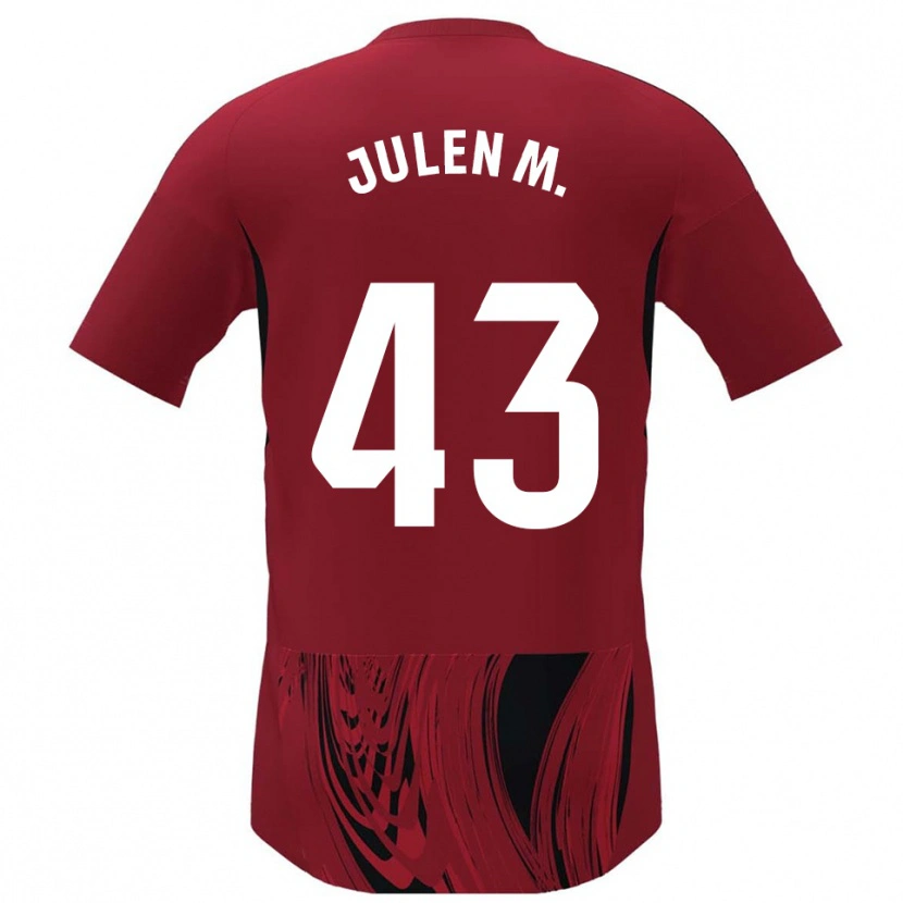 Danxen Hombre Camiseta Julen Martínez #43 Rojo Negro 1ª Equipación 2025/26 La Camisa