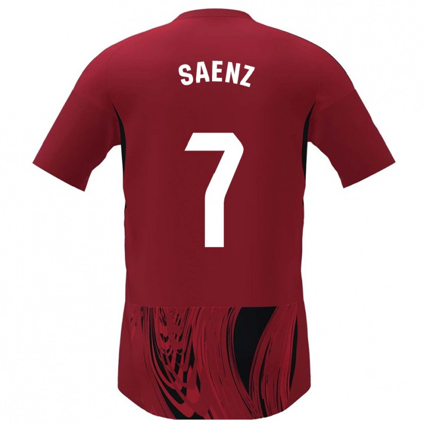 Danxen Hombre Camiseta Raúl Sáenz #7 Rojo Negro 1ª Equipación 2025/26 La Camisa