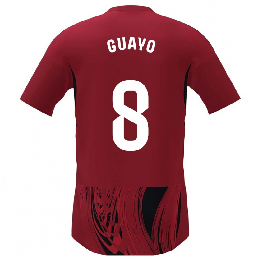 Danxen Hombre Camiseta Guayo #8 Rojo Negro 1ª Equipación 2025/26 La Camisa