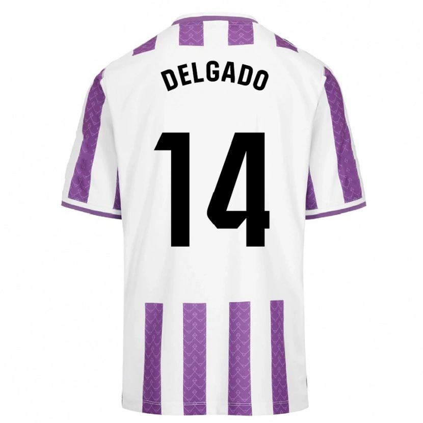 Danxen Hombre Camiseta Jorge Delgado #14 Morado Blanco 1ª Equipación 2025/26 La Camisa