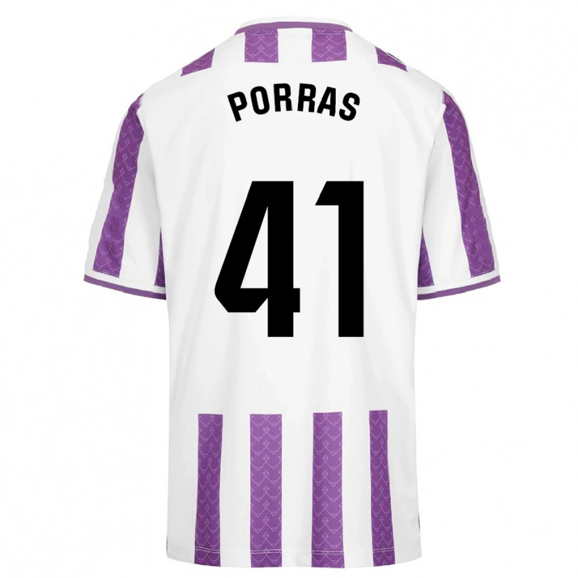 Danxen Hombre Camiseta César Porras #41 Morado Blanco 1ª Equipación 2025/26 La Camisa