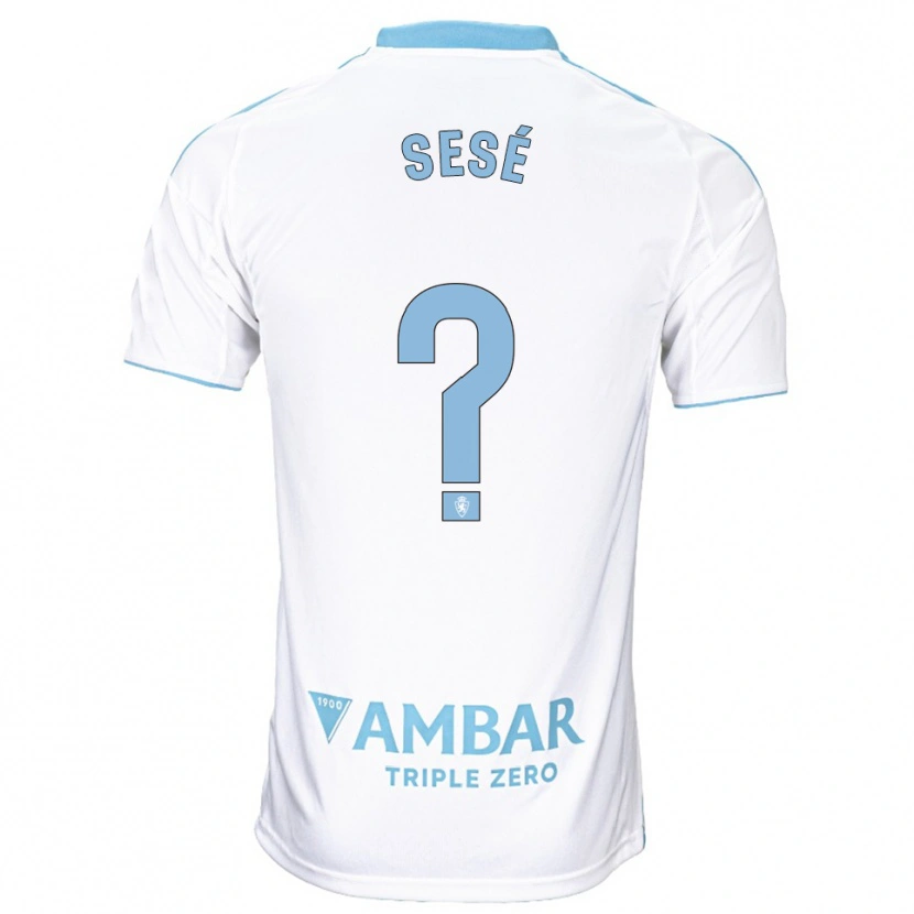 Danxen Hombre Camiseta Manu Sesé #0 Blanco Celeste 1ª Equipación 2025/26 La Camisa