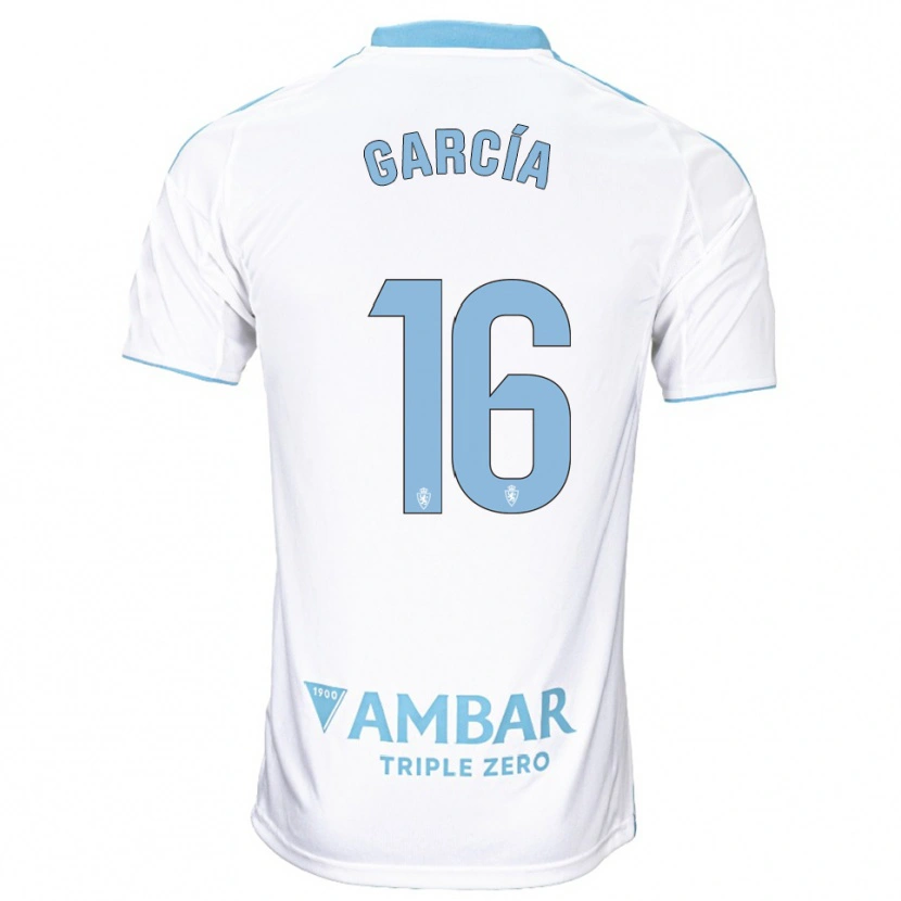 Danxen Hombre Camiseta Iker García #16 Blanco Celeste 1ª Equipación 2025/26 La Camisa