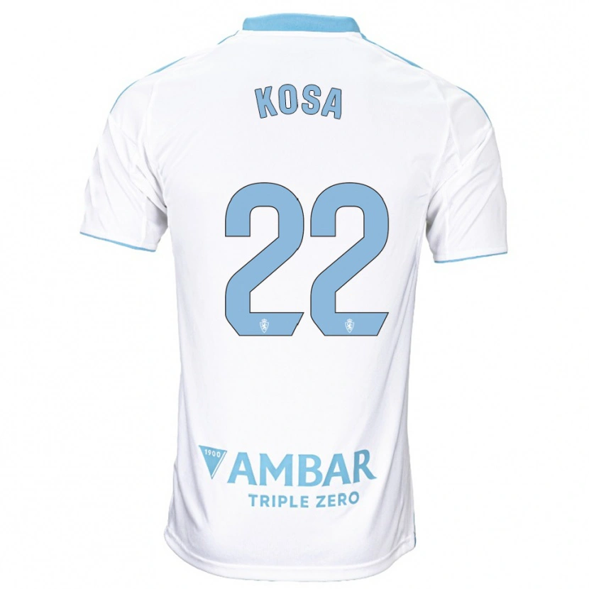 Danxen Hombre Camiseta Sebastian Kosa #22 Blanco Celeste 1ª Equipación 2025/26 La Camisa